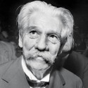 Portrait of Nobel Peace Prize recipient Albert Schweitzer